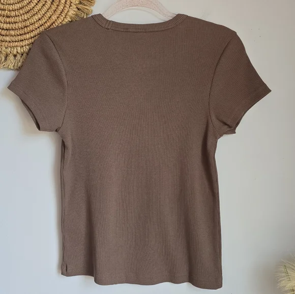 PACT Organic Ribbed Tee & LULULEMON Crew Love Tshirt Sustainable Top Lot Medium - Picture 7 of 15